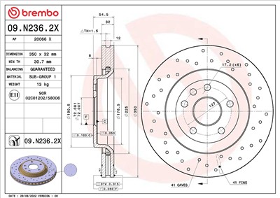 BREMBO 09.N236.2X EAN: 8020584320259.