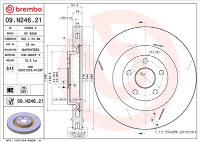 BREMBO 09.N246.21 EAN: 8020584232361.