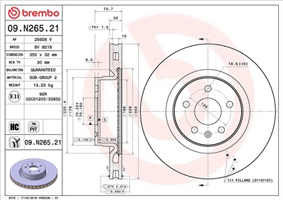 BREMBO 09.N265.21 EAN: 8020584223178.