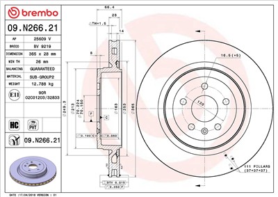 BREMBO 09.N266.21 EAN: 8020584223185.