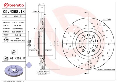 BREMBO 09.N268.1X EAN: 8020584340844.