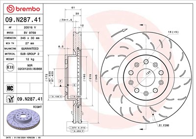 BREMBO 09.N287.41 EAN: 8020584329580.