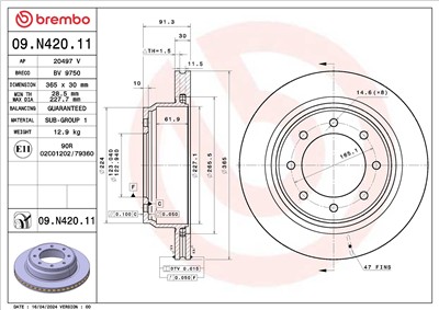 BREMBO 09.N420.11 EAN: 8020584328231.