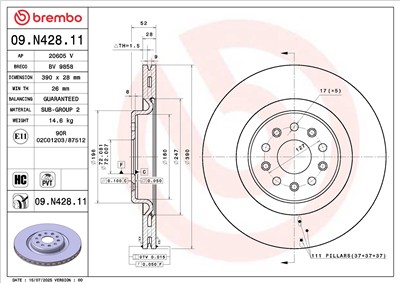 BREMBO 09.N428.11 EAN: 8020584344392.