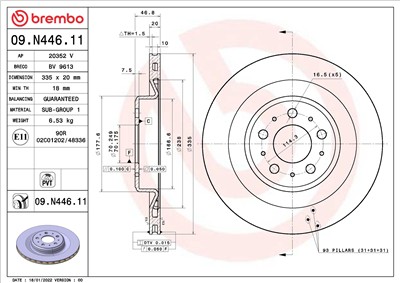 BREMBO 09.N446.11 EAN: 8020584318911.