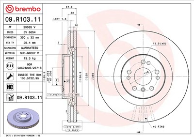 BREMBO 09.R103.11 EAN: 8020584014868.