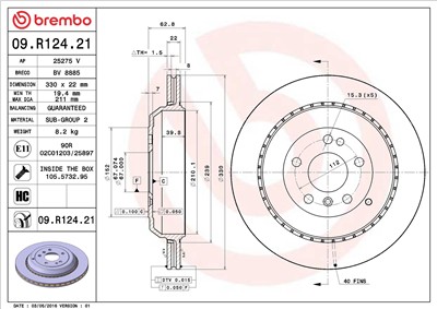 BREMBO 09.R124.21 EAN: 8020584022306.