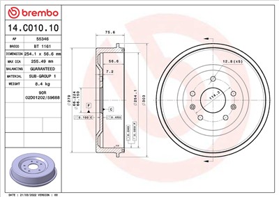 BREMBO 14.C010.10 EAN: 8020584219737.