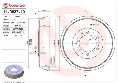 BREMBO 14.D637.10 EAN: 8020584236314.