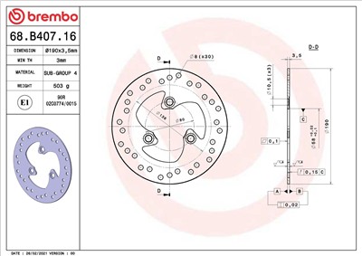 BREMBO 68B40716 EAN: 8020584620106.