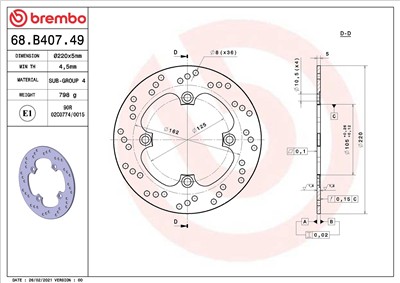 BREMBO 68B40749 EAN: 8020584620410.