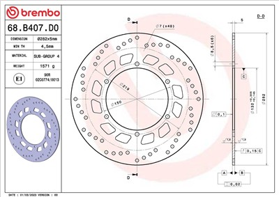 BREMBO 68B407D0 EAN: 8020584621189.