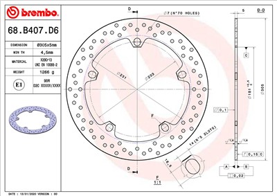 BREMBO 68B407D6 EAN: 8020584621233.