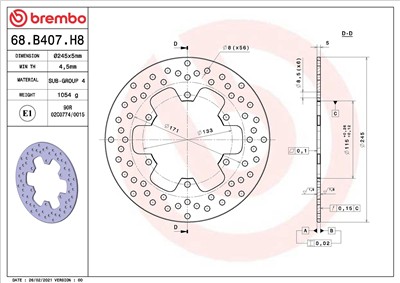 BREMBO 68B407H8 EAN: 8020584621646.
