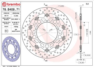 BREMBO 78B40871 EAN: 8020584622704.