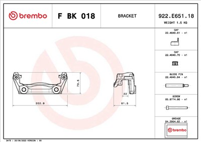BREMBO F BK 018 EAN: 8020584549100.
