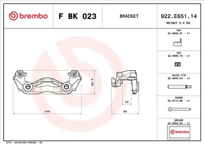 BREMBO F BK 023 EAN: 8020584549155.