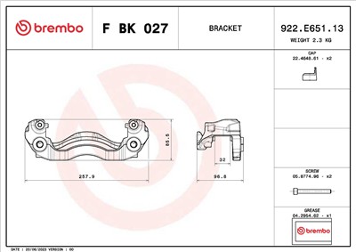 BREMBO F BK 027 EAN: 8020584549193.