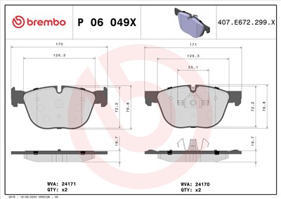 BREMBO P 06 049X Číslo výrobce: 24170. EAN: 8020584121405.