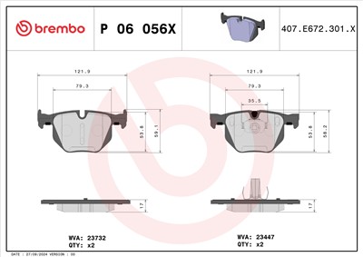BREMBO P 06 056X Číslo výrobce: 23447. EAN: 8020584121412.