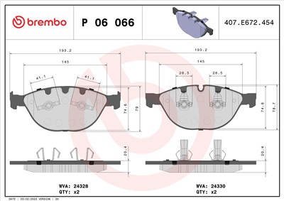 BREMBO P 06 066 Číslo výrobce: 24330. EAN: 8020584090305.
