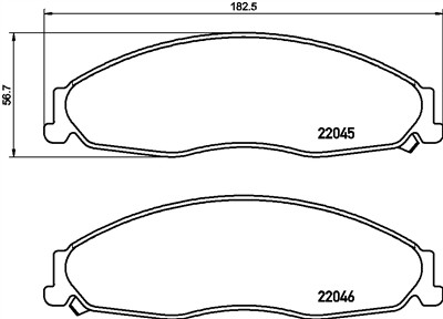 BREMBO P 09 011 Číslo výrobce: 22045. EAN: 8020584102800.