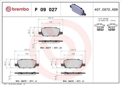 BREMBO P 09 027 Číslo výrobce: 26277. EAN: 8020584118962.
