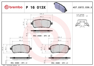 BREMBO P 16 013X Číslo výrobce: 24283. EAN: 8020584114933.