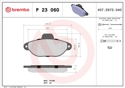 BREMBO P 23 060 Číslo výrobce: 21436. EAN: 8020584051306.