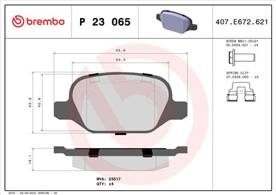 BREMBO P 23 065 Číslo výrobce: 23517. EAN: 8020584051351.