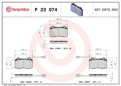 BREMBO P 23 074 Číslo výrobce: 21381. EAN: 8020584051443.