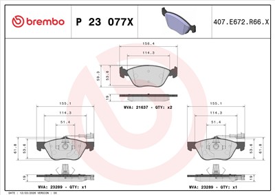 BREMBO P 23 077X Číslo výrobce: 21637. EAN: 8020584121443.