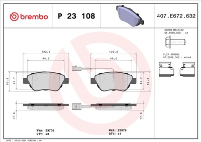 BREMBO P 23 108 Číslo výrobce: 23979. EAN: 8020584059449.
