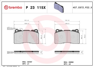 BREMBO P 23 115X Číslo výrobce: 23092. EAN: 8020584121467.