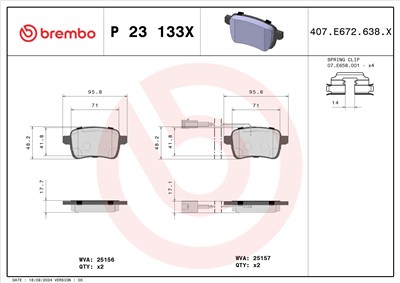 BREMBO P 23 133X Číslo výrobce: 25156. EAN: 8020584068694.