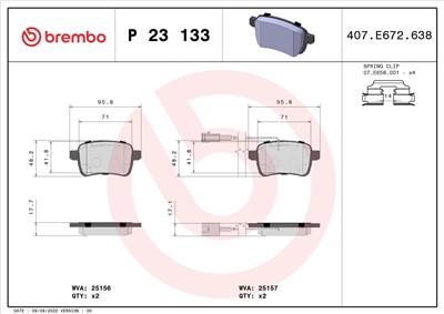 BREMBO P 23 133 Číslo výrobce: 25156. EAN: 8020584102947.