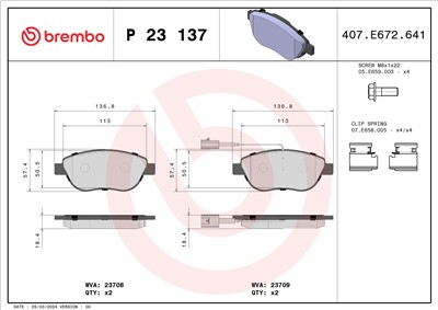 BREMBO P 23 137 Číslo výrobce: 23709. EAN: 8020584102985.