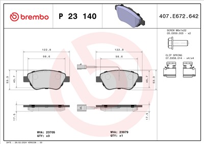 BREMBO P 23 140 Číslo výrobce: 23979. EAN: 8020584108796.