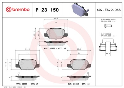 BREMBO P 23 150 Číslo výrobce: 25653. EAN: 8020584109731.