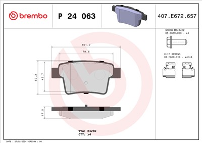 BREMBO P 24 063 Číslo výrobce: 24260. EAN: 8020584059456.