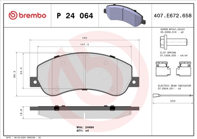 BREMBO P 24 064 Číslo výrobce: 24484. EAN: 8020584059463.