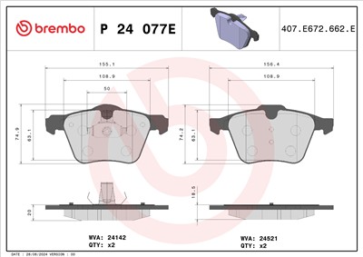 BREMBO P 24 077E Číslo výrobce: 24142. EAN: 8020584129876.
