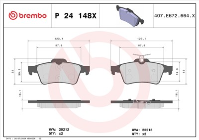 BREMBO P 24 148X Číslo výrobce: 25212. EAN: 8020584068809.