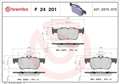 BREMBO P 24 201 Číslo výrobce: 22232. EAN: 8020584086957.