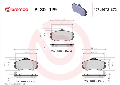 BREMBO P 30 029 Číslo výrobce: 24373. EAN: 8020584060674.