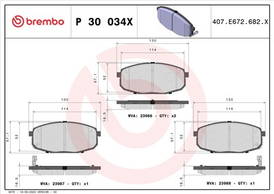 BREMBO P 30 034X Číslo výrobce: 23966. EAN: 8020584121597.