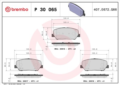 BREMBO P 30 065 Číslo výrobce: 24916. EAN: 8020584104859.