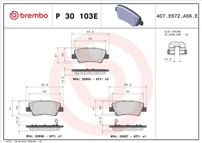 BREMBO P 30 103E Číslo výrobce: 22655. EAN: 8020584129913.