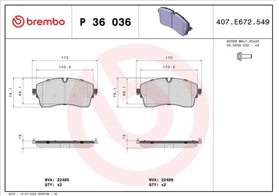 BREMBO P 36 036 EAN: 8020584116531.