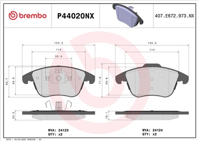 BREMBO P44020NX Číslo výrobce: 24123. EAN: 8020584131329.